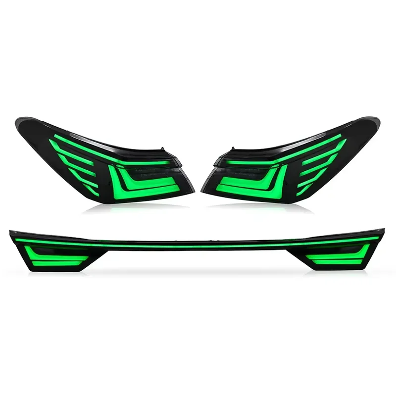 DK MOTION Car Led Taillights RGB Color Sequential for camry Mods Taillamp 8th 2018-2023 Smoke Accessories Taillamp