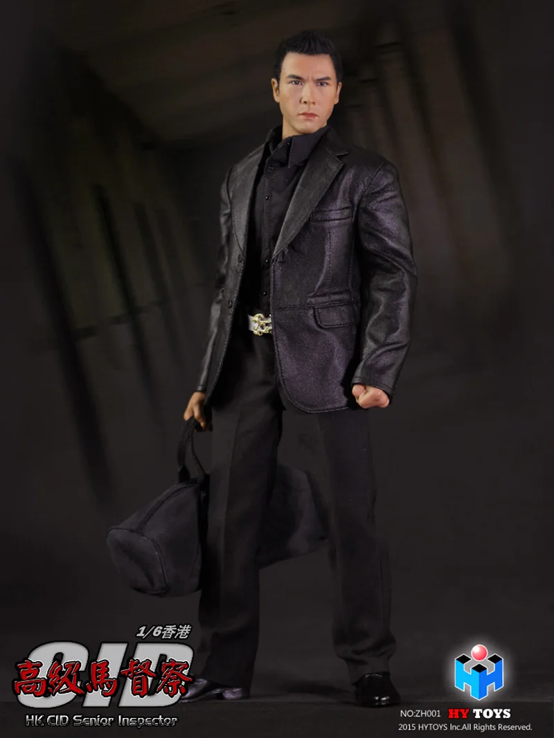 In Stock HYTOYS 1/6 Scale Collectible HK CID Senior Inspector Male Action Figure with Double Head Model for Fans Gifts