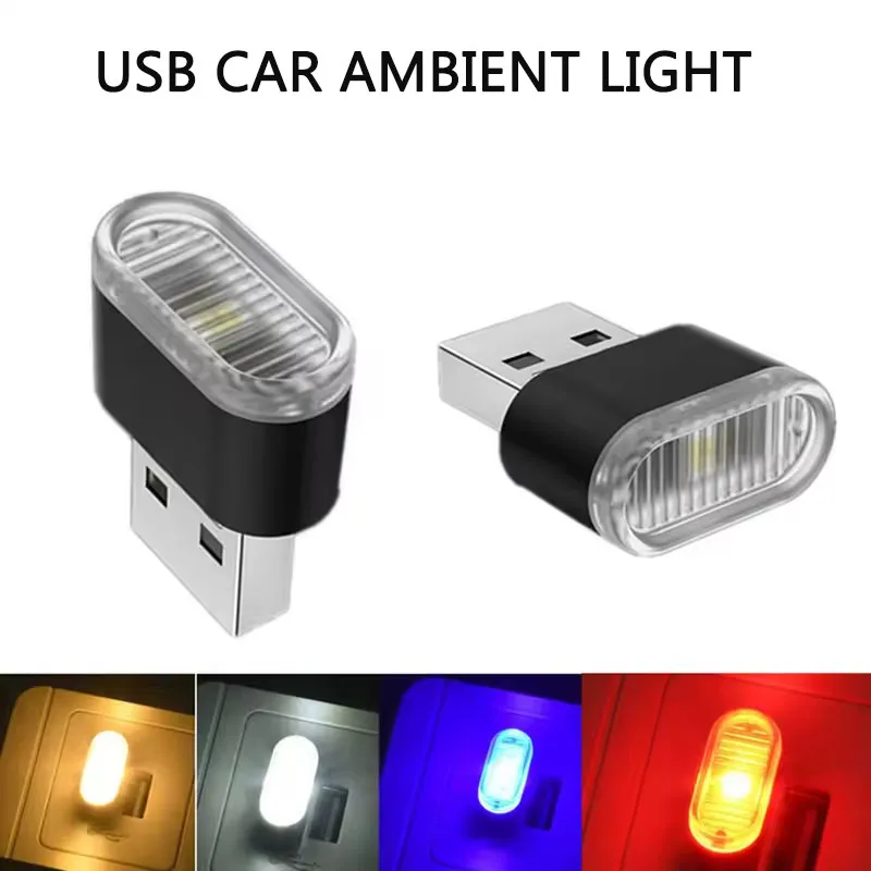 

LED Mini Car Interior Neon Decorative Lamp USB Atmosphere Lights Car Emergency Lighting Universal PC Portable Plug and Play