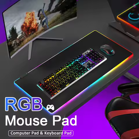 Large RGB Mouse Pad Gaming Mousepad Laptop Anime Keyboard Mouse Mat Computer Mouse Pad LED Office Equipment Keyboard Accessories