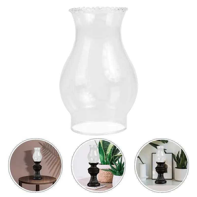 Lámpara de vidrio para chimenea, vela de aceite, cubierta de queroseno, pantalla de luz Vintage, soporte de pared, globos transparentes, tubo Retro