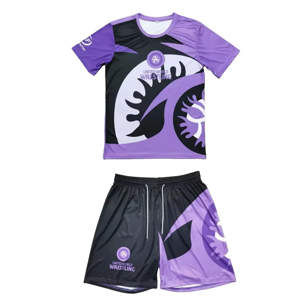 2026 Adult Children Wrestling Sports Set Quick Drying Breathable Rash Guard T-shirts And Shorts Training Combat Sportswear Suit