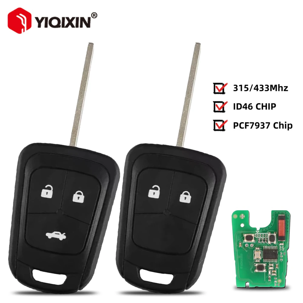 

315/433Mhz ID46 Remote Car Key For Chevrolet AVEO Cruze Camaro Sonic Malibu Volt Spark Equinox For Opel Vauxhall ASTRA INSIGNIA