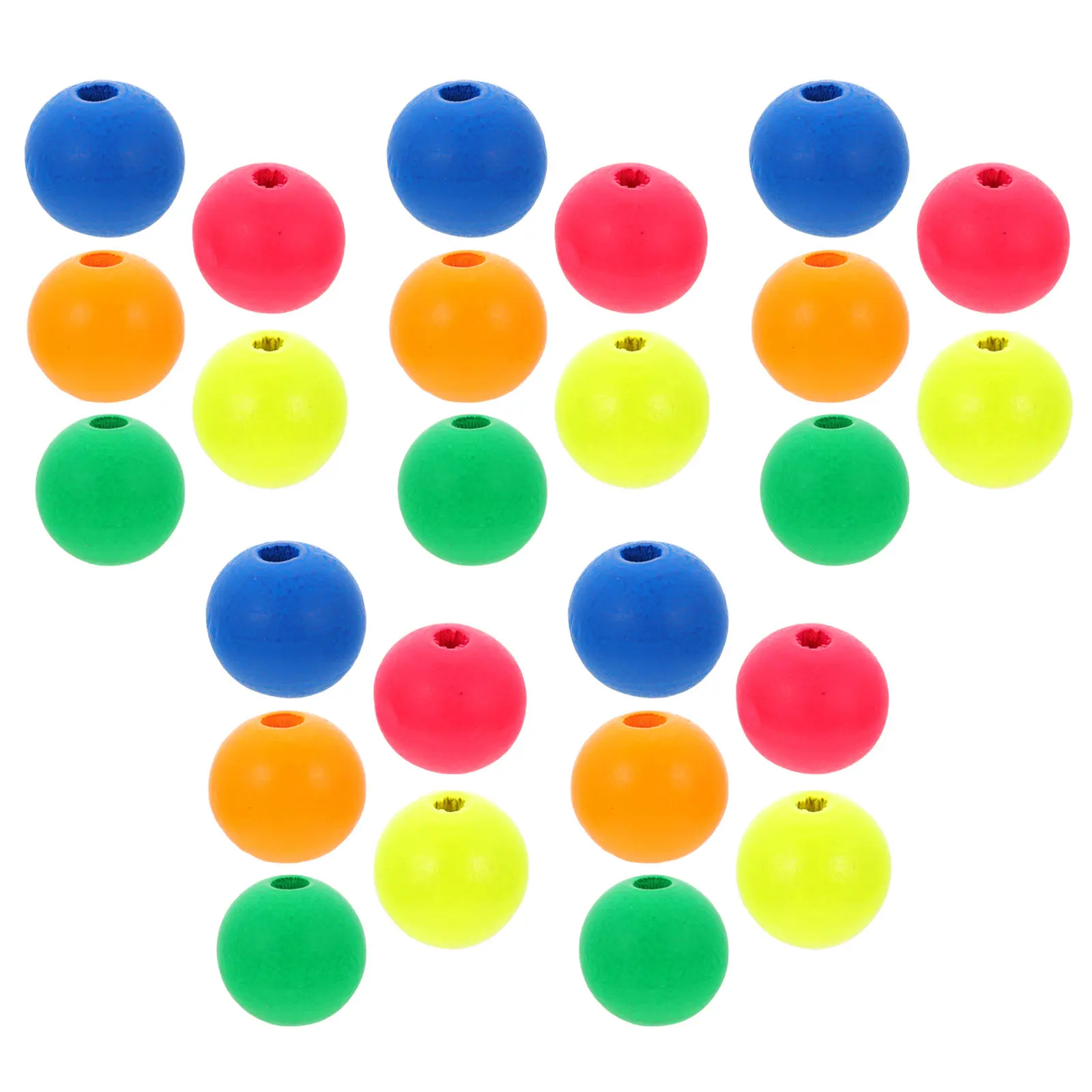 100Pcs Colorful Round Wood Beads Durable Wooden Beads for Crafts DIY Jewelry Making Garland Craft Making Loose Charms