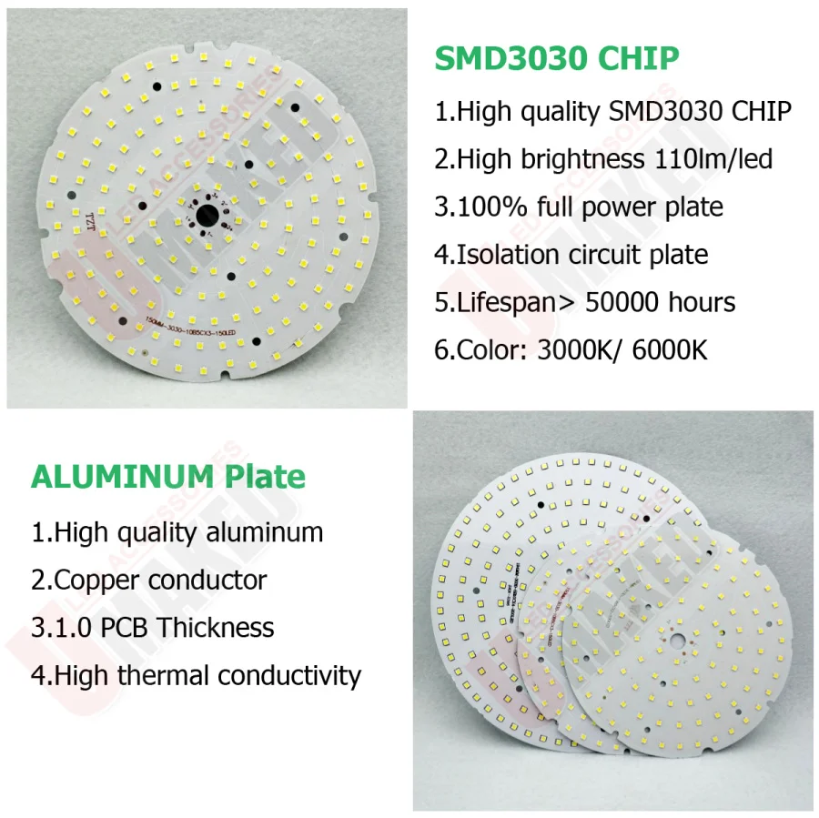 10PCS 100% Full Power LED Tower light PCB 100W 150W 200W SMD3030 led PCB board,Aluminum plate for led tower chandelier