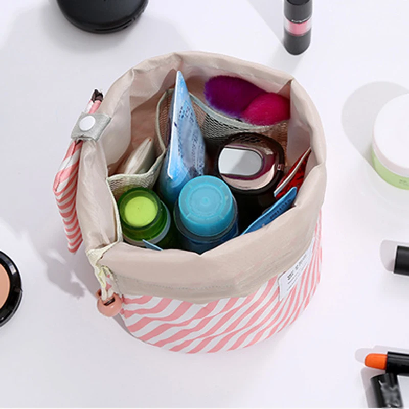 Waterproof Round Makeup Bag Travel Cosmetic Oxford Organizer Drawstring Elegant Wash Bags Multifunction Make Up Storage Bag New