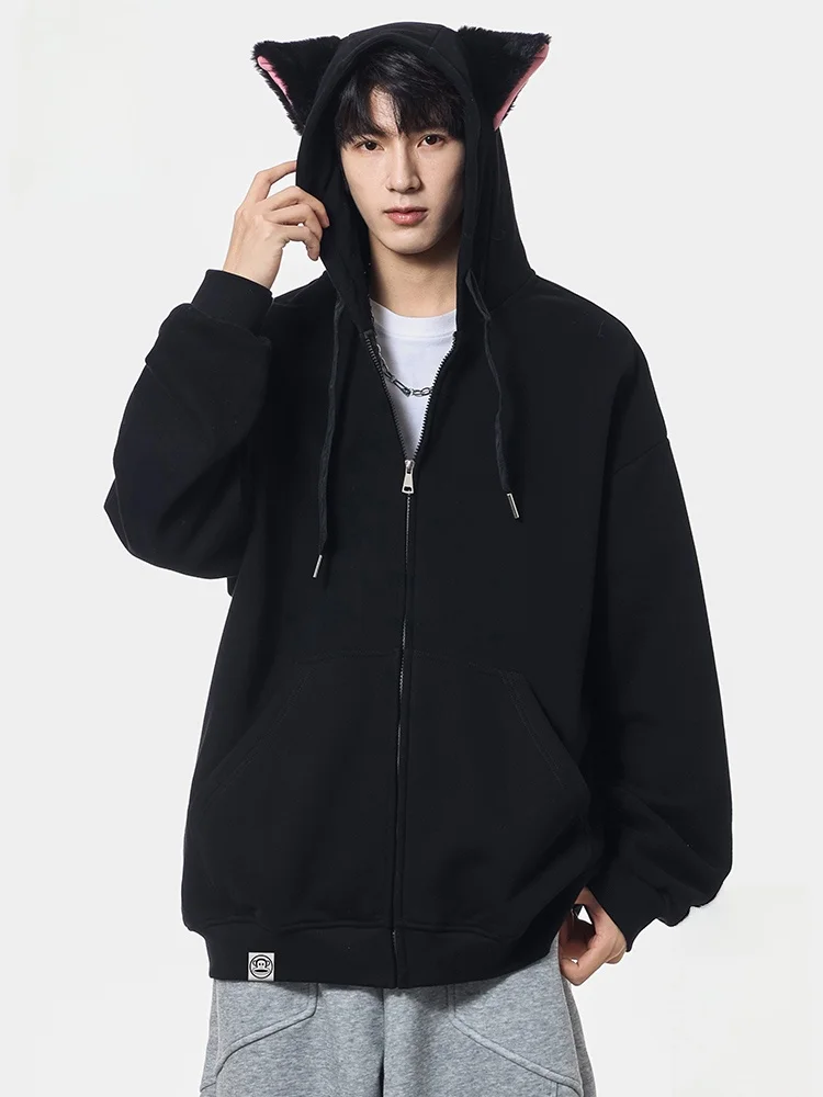 

Мужская толстовка Paul Frank свободного кроя с длинным рукавом, осенняя новинка, повседневная, с принтом обезьяны, для пар, удобная, из полиэстера