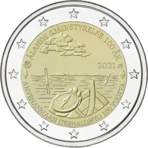 

Finland 2021 Commemorative Coin Oran Islands Autonomy Centennial 2 Euros UNC Brand New
