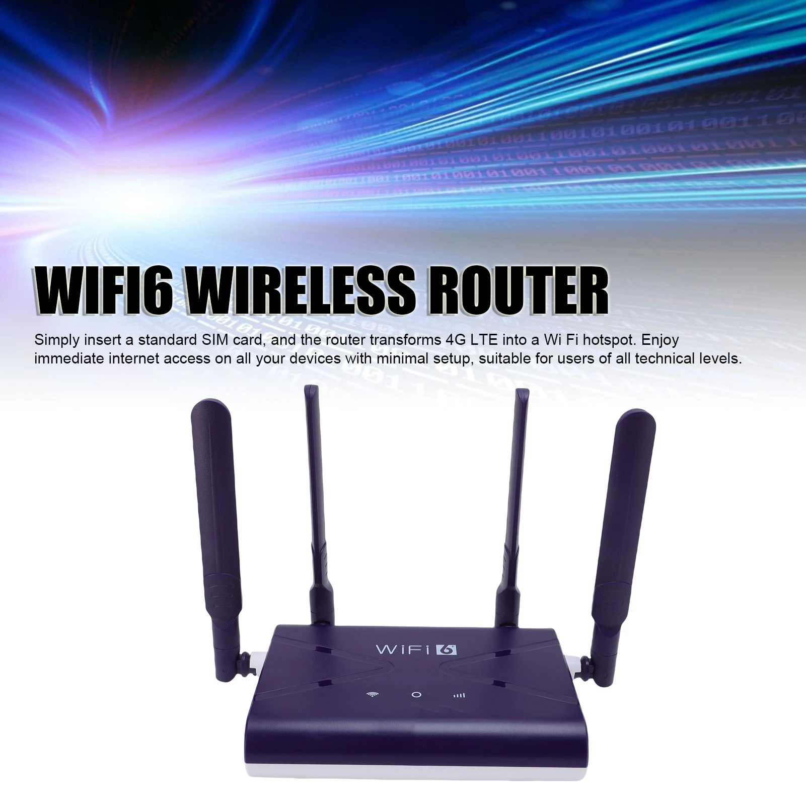 WiFi6 Wireless Router 300Mbps 4G 5G CPE LTE Router with SIM Card Slot 4 Antennae for Phone Laptop PC WiFi6 Wireless Router