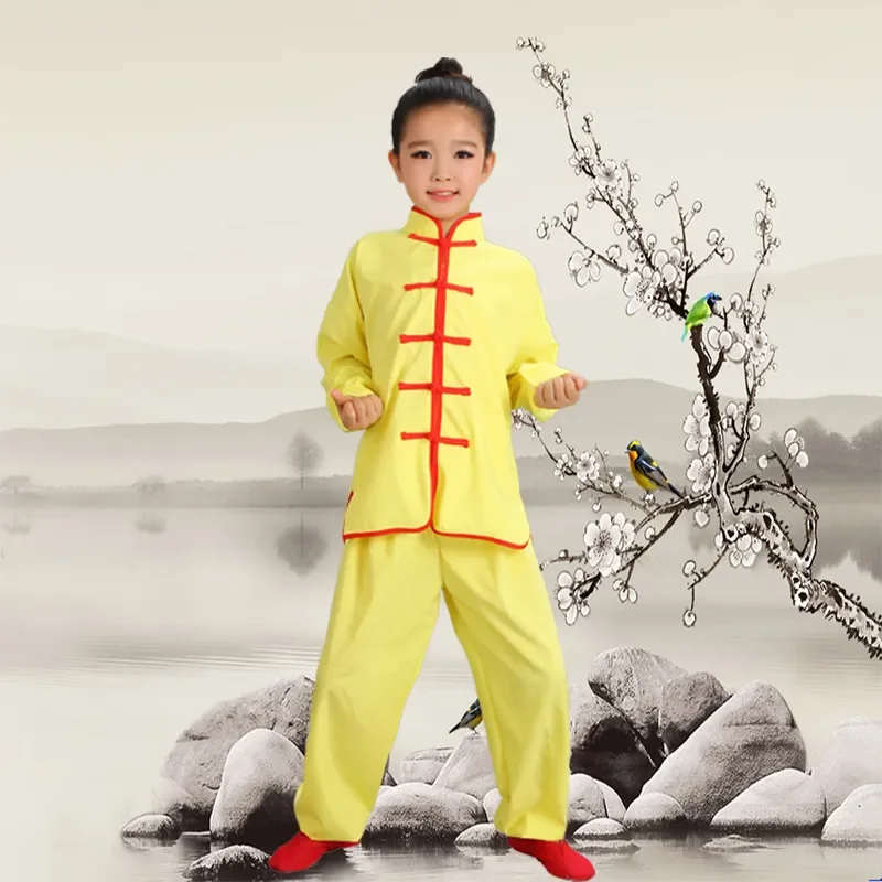 Clothes and Tai Chi Students Kung Fu Performance Clothing Children Wushu Costume New Youth Short Sleeve