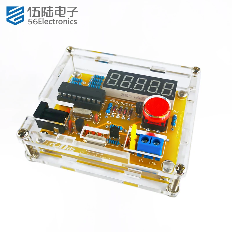 DIY Electronic Kit Frequency Counter Tester Digital Crystal Counter 1Hz-50MHz High-Meter Oscillator Tester with Shell