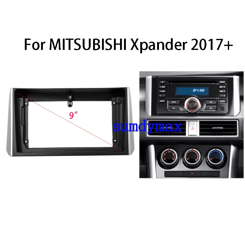 Car Radio Fascia for Mitsubishi Xpander 2015-2020 2 Din DVD Stereo Panel Dash Mounting Installation Trim Kit Face Frame Bezel