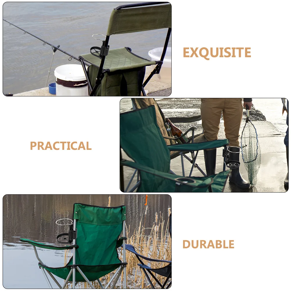 

3 Pcs Fishing Chair Cup Holder Water Glass Drinks Rack Cups Holders Outdoor Beverage Stainless Steel Portable Bottle