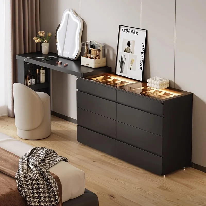 

Dresser, chest cabinet, integrated bedroom, bedside cabinet, ultra-thin black jewelry cabinet, bucket cabinet against the wall