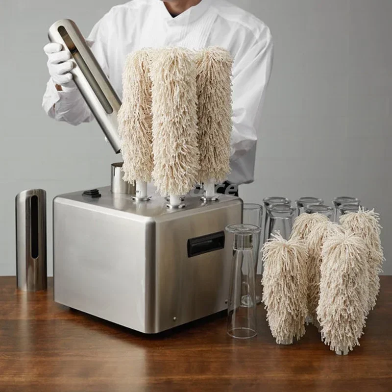 Commercial Electric Cup Wiping Machine Glassware Dryer Polisher Washer Wiping Machine Wine Glass Cup Polishing Machine