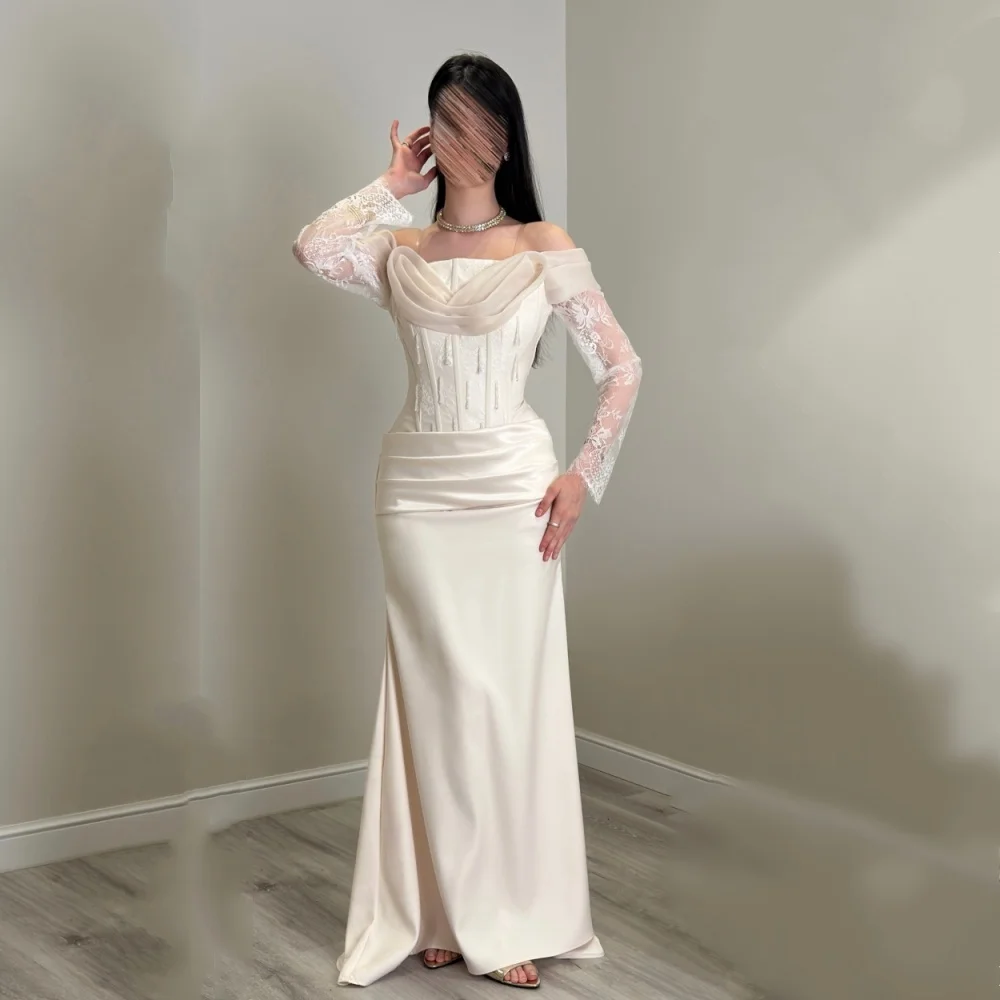 Customized High Quality Elegant Off-the-shoulder Party Dresses Trumpet Long Dresses Formal Evening Dress Wedding Guest Dress