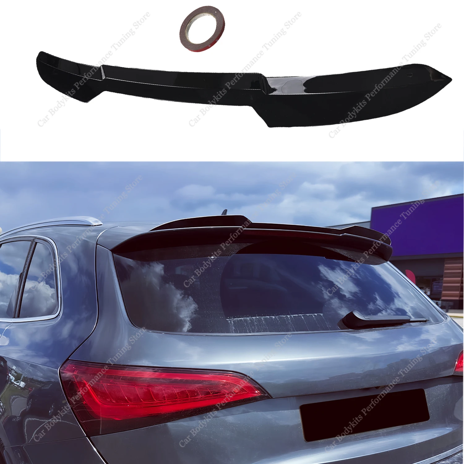 

Gloss Black ABS Car Rear Spoiler Caps Extension For AUDI SQ5 Q5 S-Line MK1 8RB 2010-2016 Rear Wing Bodykits Tuning