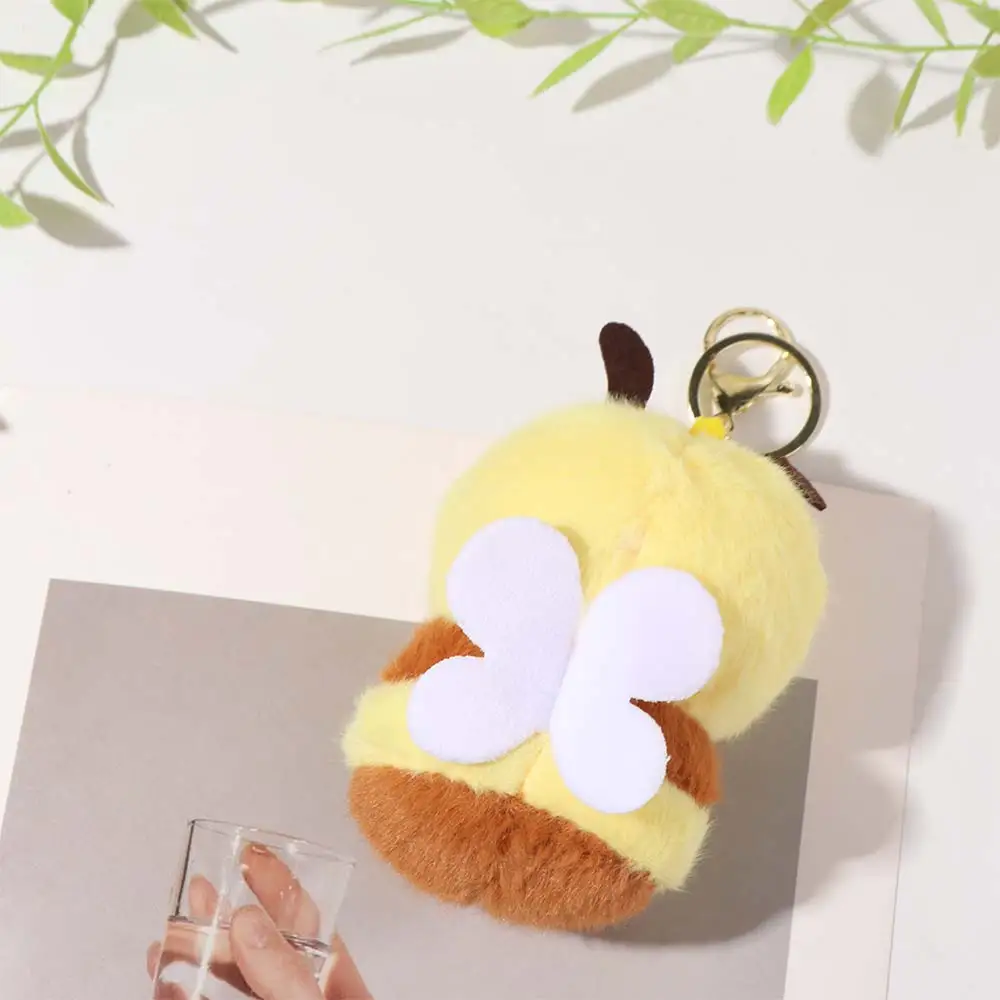 Small Pendant Stuffed Animal Bee Pendant Bag Charm Little Bee Cartoon Kawaii Bee Keychain Backpack