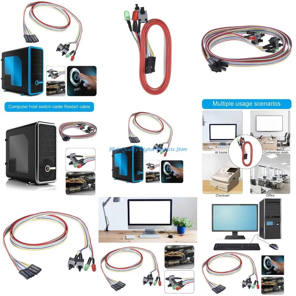 

U2JE PC Case Front Bezel Wire Piret Reset Lod Led Switches Кабель 26 дюйма