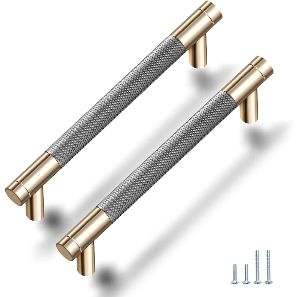 

Hot Sale - 20 Pack 5 Inch 128 mm Knurled Cabinet Handles Cabinet Pulls Aluminum Handles Knurled Drawer Pulls Gold and