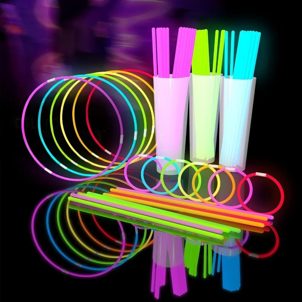 

209pcs Glow Sticks Bulk Party Pack includes 100 8 Glow Sticks and 109 Accessories, with bonus connectors for glow sph