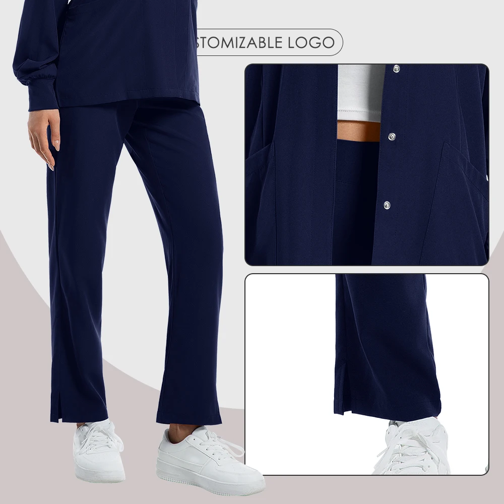 Scrubs Uniform Long Sleeve Tops Pants Hospital Nurse Set Women Pet Shop Doctor Scrub Medical Surgery Workwear Nursing Scrub Suit