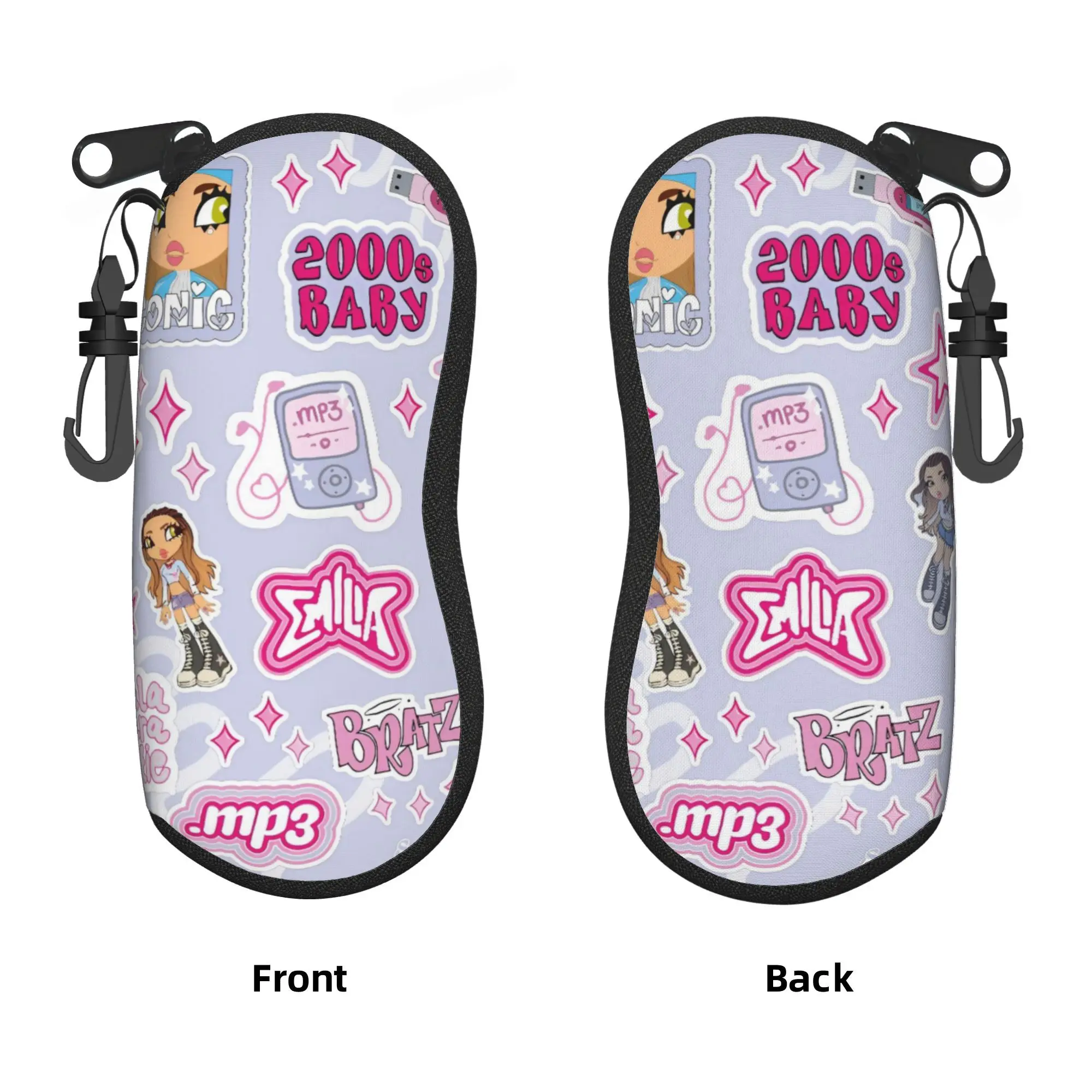 Emilia Mernes MP3 Glasses Case Men Women  Sunglasses Case Retro Zipper Eyewear Bag Pocket Eyeglass Protector