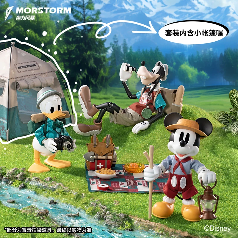 

Donald Duck Goofy Mickey Figure Original Disney Figure City Escape Plan Camping Model Statue Movable Joint Model Birthday Gift