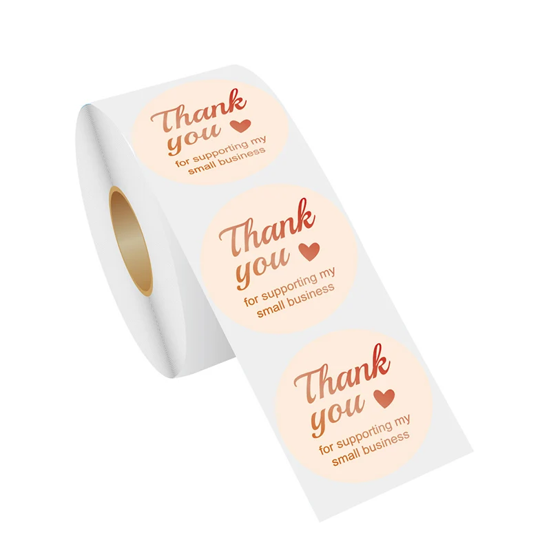 Thank You For Supporting My Small Business Stickers With Gold Foil Round Labels Sticker For Small Shop Handmade Sticker