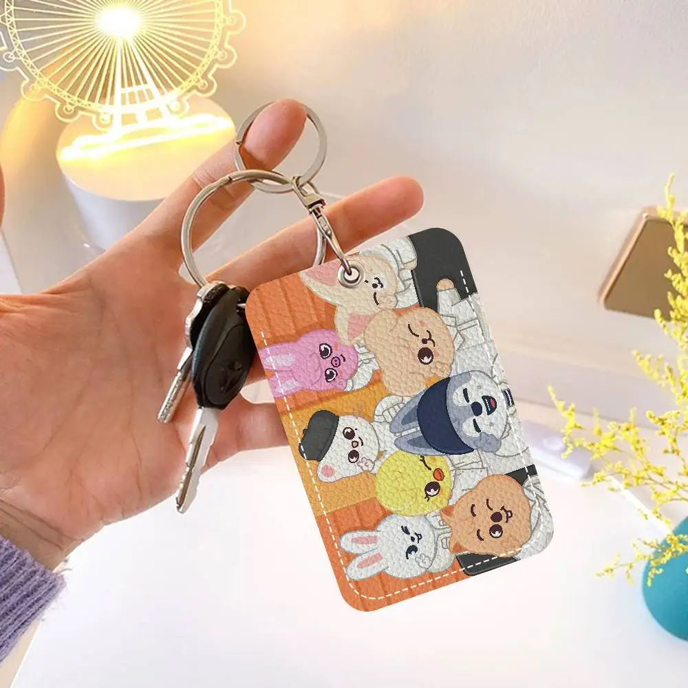 K-Kpop Stray K-Kids S-Skzoos Holder Keychain With Keychain For Access Card Bus Pass & Card Credit ID Bank Card Protective Case