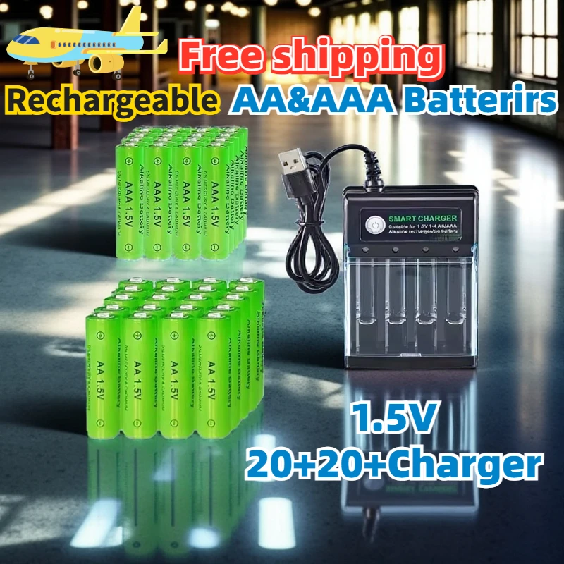 الأصلي AA / AAA بطارية 1.5 بطارية قابلة للشحن + شاحن لراديو الساعة لعبة فيديو كاميرا رقمية AA AAA مجموعة شاحن