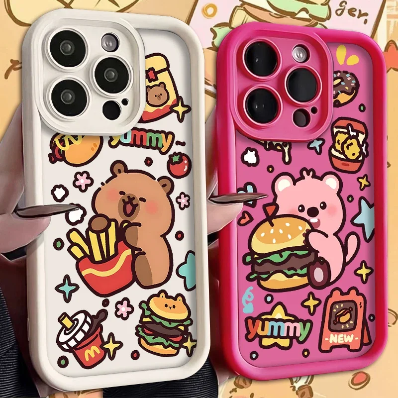 Cute L-Loopy Capybara Printing Case for Samsung Galaxy A35 A55 A15 A25 A16 A06 A05 A05S A24 A13 A23 A12 A22 A32 A52 A71 A51 4G