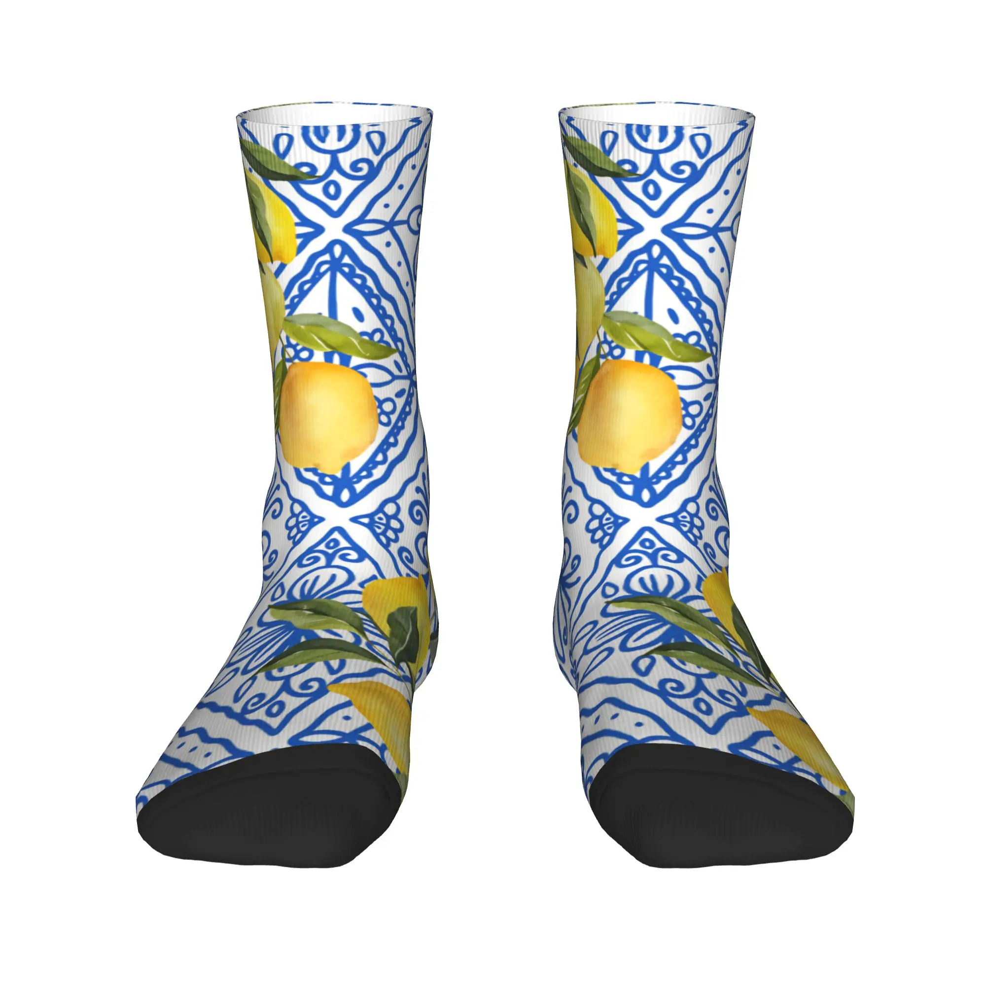 Fruit Lemon  Socks  Graphic Stockings Anti-Slip Men Socks Soft Breathable Autumn Casual Running Socks