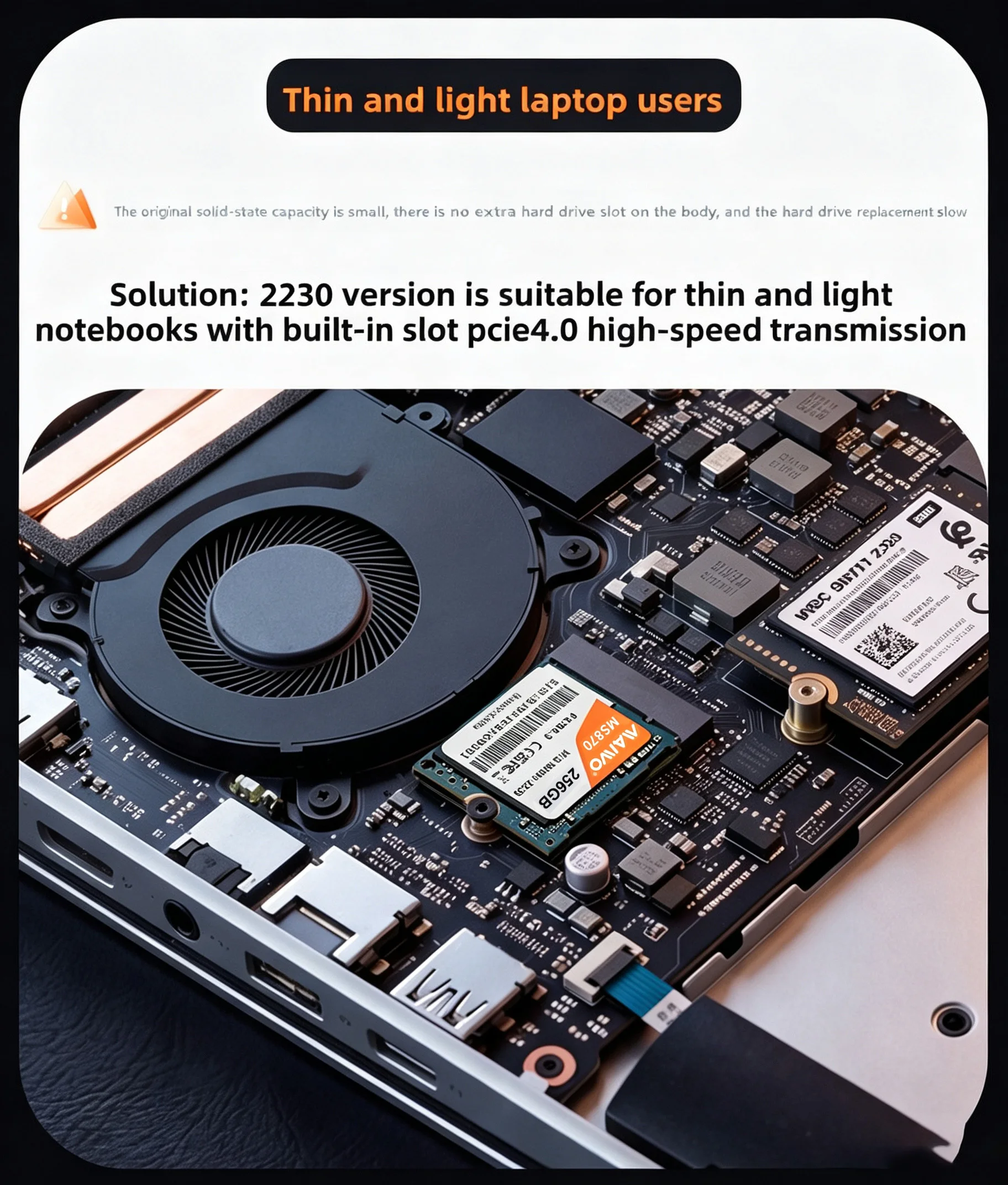 MAIWO M.2 2230 SSD 256GB NVMe PCIe 4.0x4 Gen4 Interne Festplatte Bis zu 4600MB/s NVME SSD Interne Solid-State-Laufwerke für PC Laptop – Detail 9
