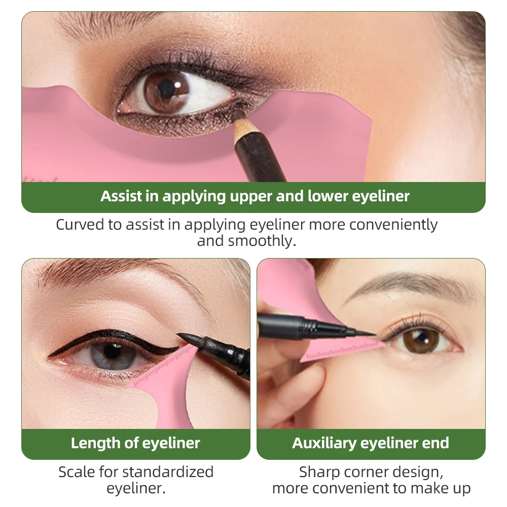 Silicone Eyeliner righello Stencil Wing Tips Makeup Assist Eyeliner Tool riutilizzabile multifunzionale trucco righello Eye Makeup Assist