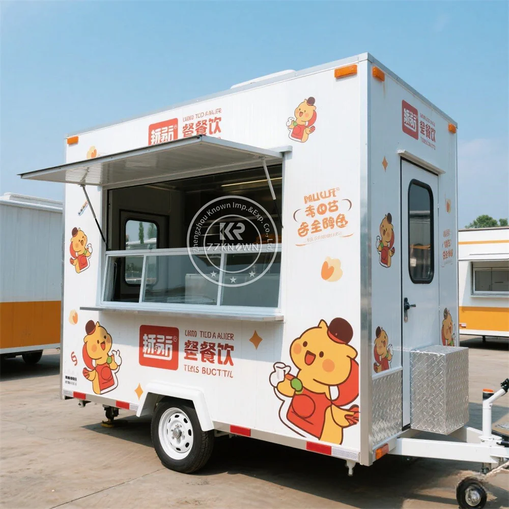 

Customized Food Truck Street Pizza Hot Dog Cart Mobile Concession Ice Coffee Food Trailer With Full Kitchen