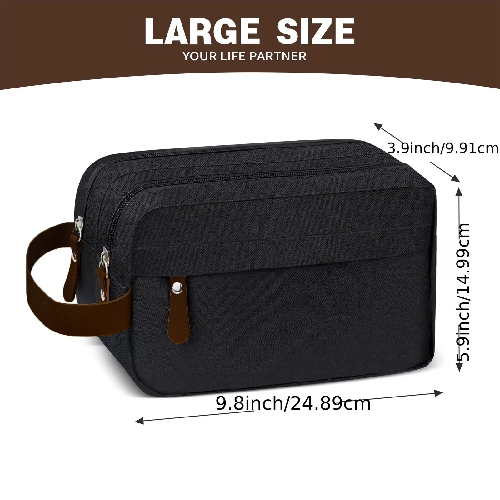 Men\'S Toiletries Bag, Waterproof Travel Bag With Handle For Toiletries, Shaving Bag For Business Travel Toiletries Accessories
