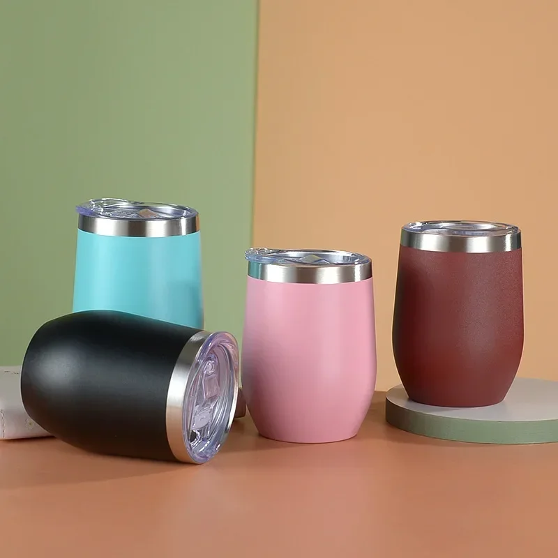 12oz Eggshell Thermals Mugs 304 Stainless Steel Wine Cups Double Wall Vacuum Flasks Office and Household Insulated Coffee Cup