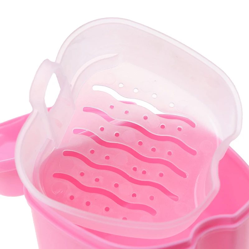 Denture Bath Box Organizer Dental False Teeth Storage Box with Hanging Net Container Cleaning Teeth Cases Artificial Tooth Boxes