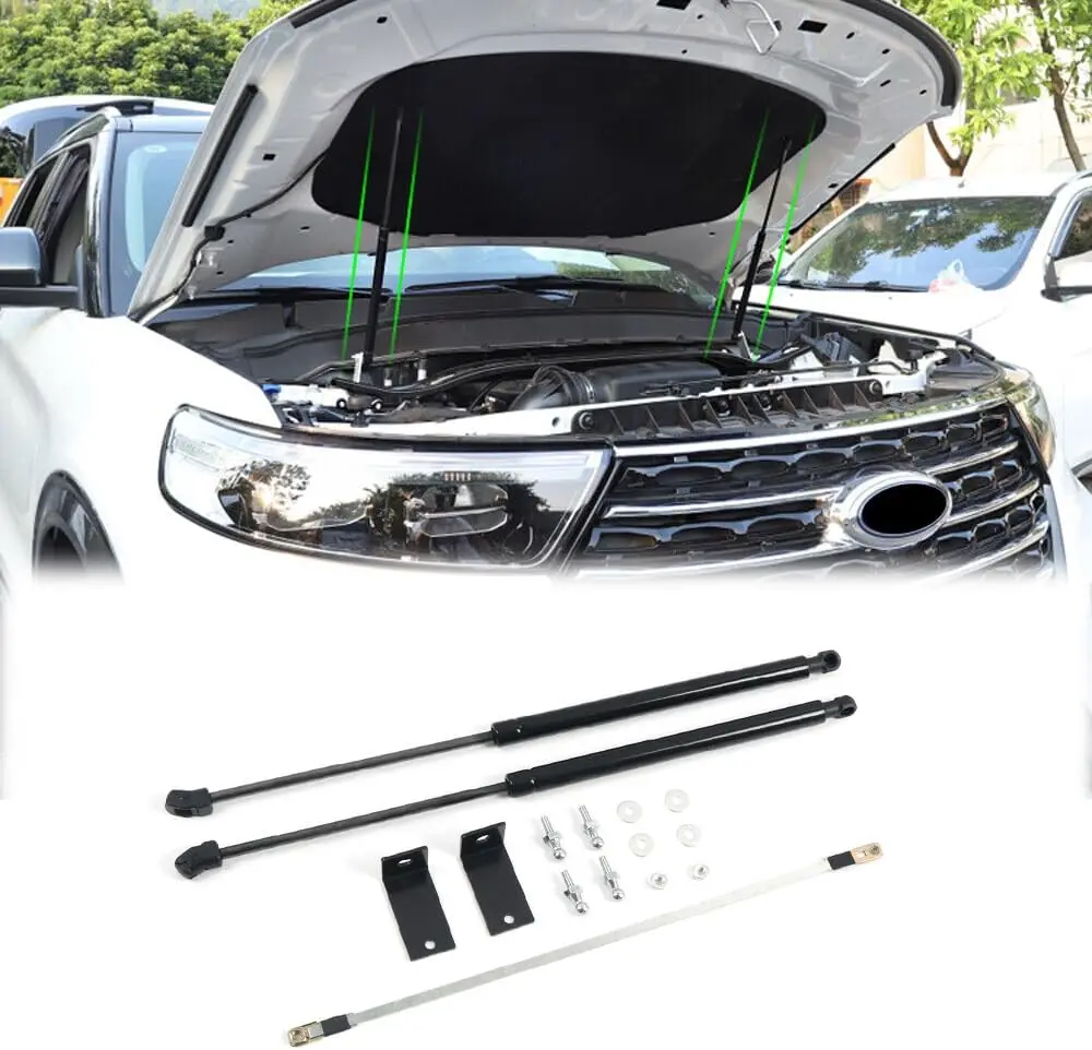 Front Bonnet Hood Gas Struts Support Holders Replacement 1 Set for Ford Explorer U625 2025 2024 2023 2022 2021 2020