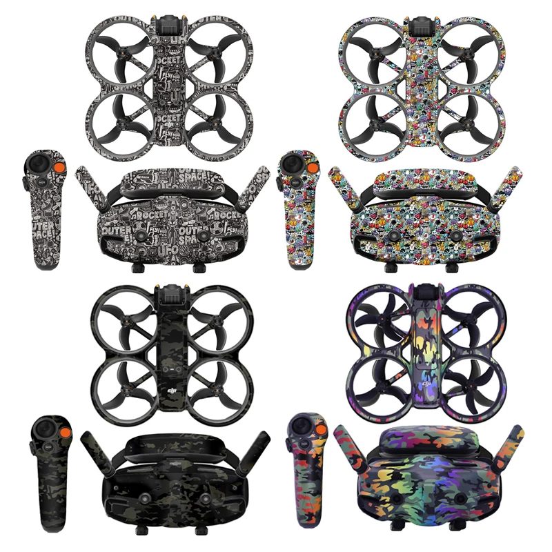 Drone Stickers For Dji Avata 2 Goggles 3 Scratch-resistant Waterproof Colorful Protection Drone Decals For Dji Avata2 Accessorie