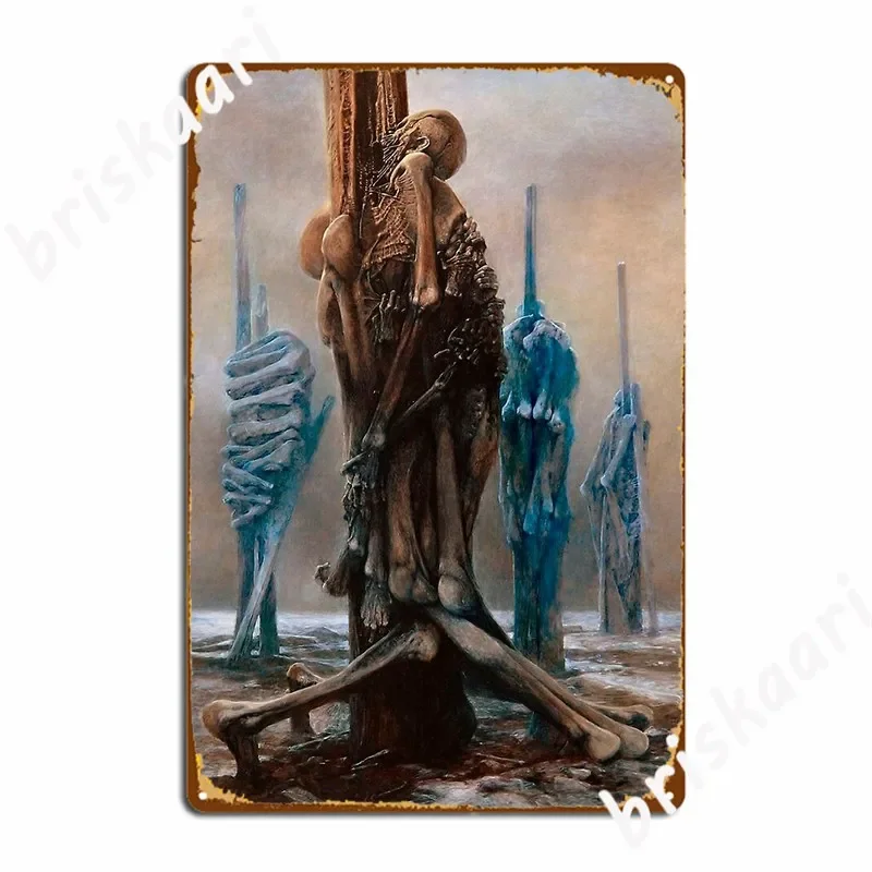 Untitled Impaled Metal Sign Club Bar Mural Painting Club Retro Tin Sign Poster