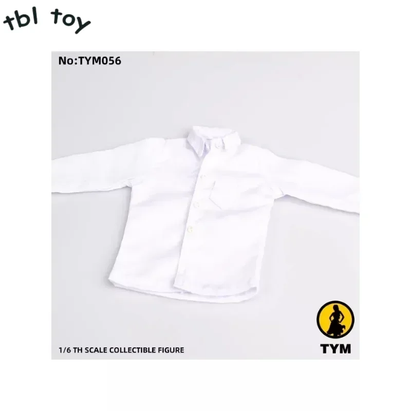 TYM056 1/6 Scale White Long Sleeved Shirt Suit Clothes Accessory Model for 12