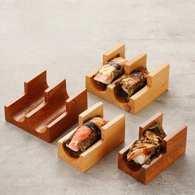 1/2/3/4/5 Slots Wooden Sushi Rack U-shape Japanese Style Sushi Serving Tray Multi Purpose Innovative Sushi Maker Holder Home