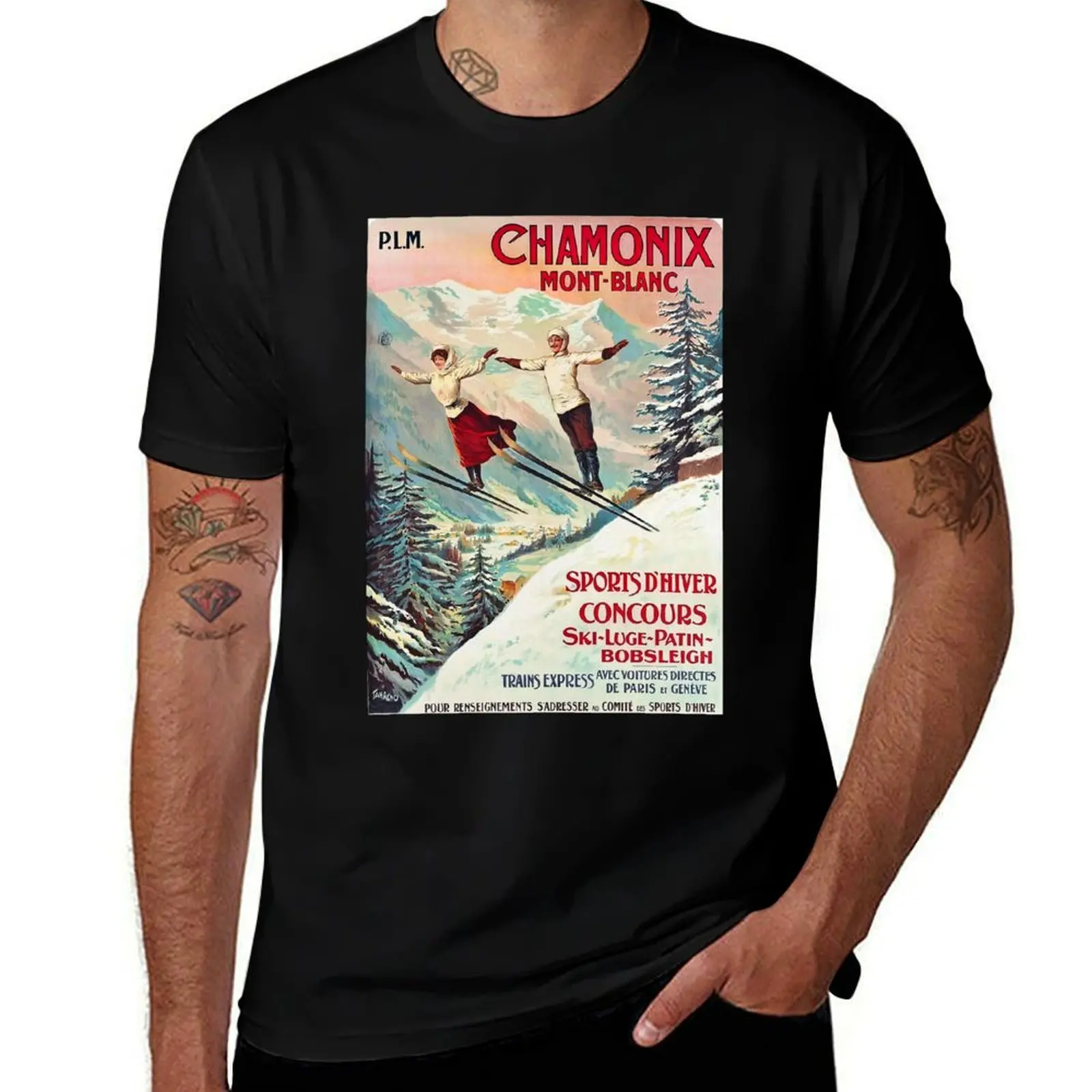 Chamonix, Mont Blanc - Vintage T-Shirt Urban Style Print T-Shirt