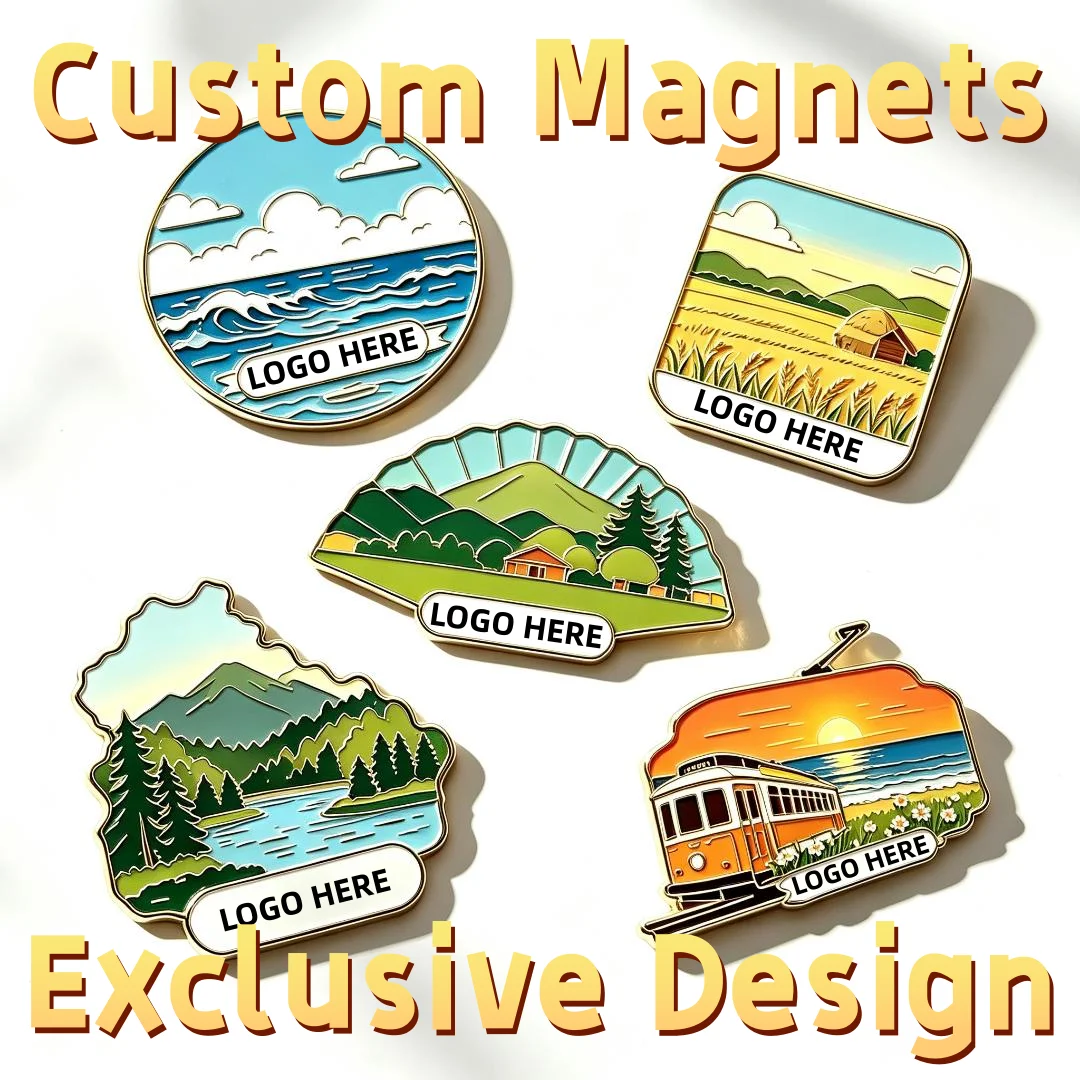 Unique Durable Enamel Metal Refrigerator Magnets Wholesale Custom Style Custom Logo Personalized Decorative Gift-Ready