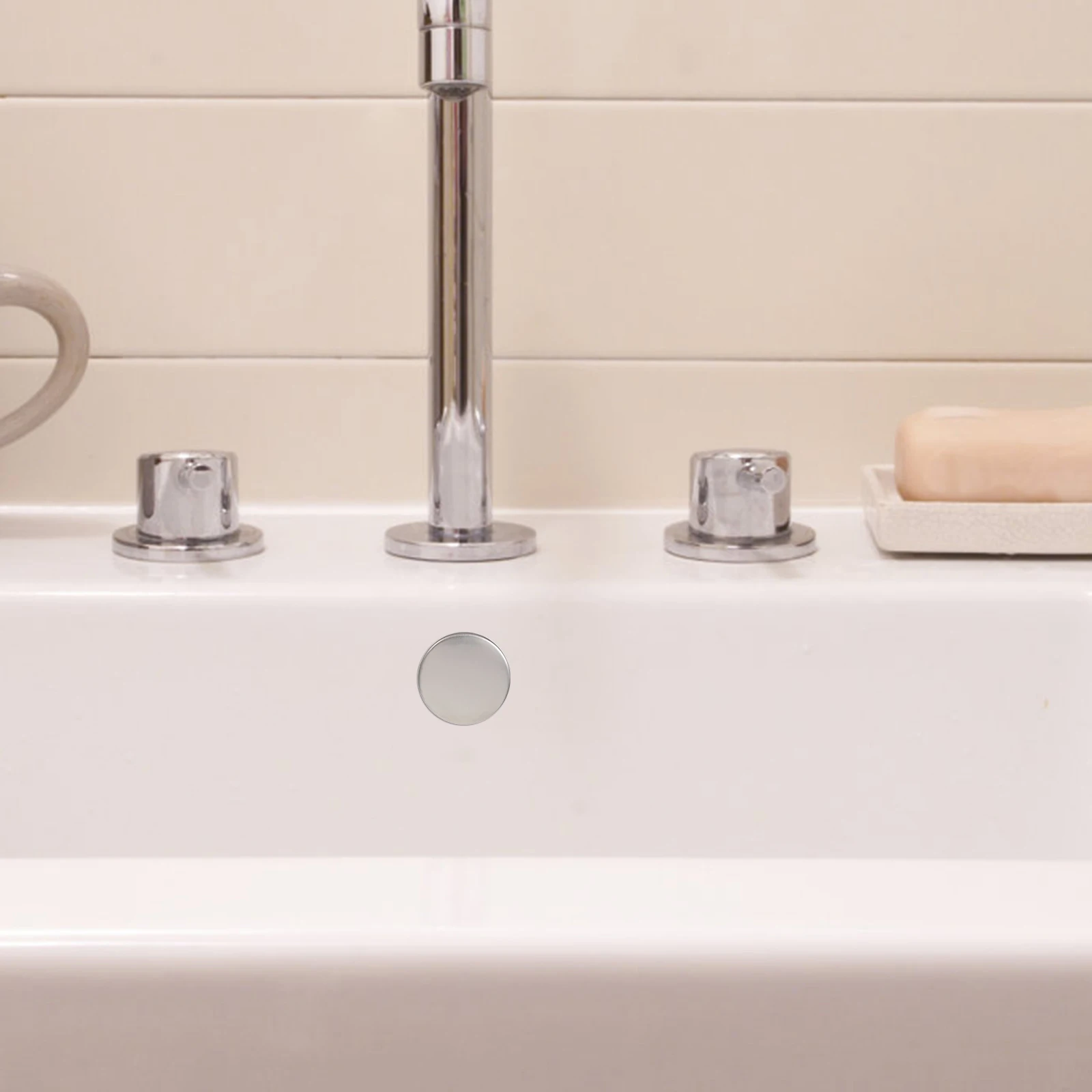 

2pcs Sink Hole Cover Kitchen Bathroom Stainless Steel Counter Sealer For Drains Sprayer Hole Covers Prevent