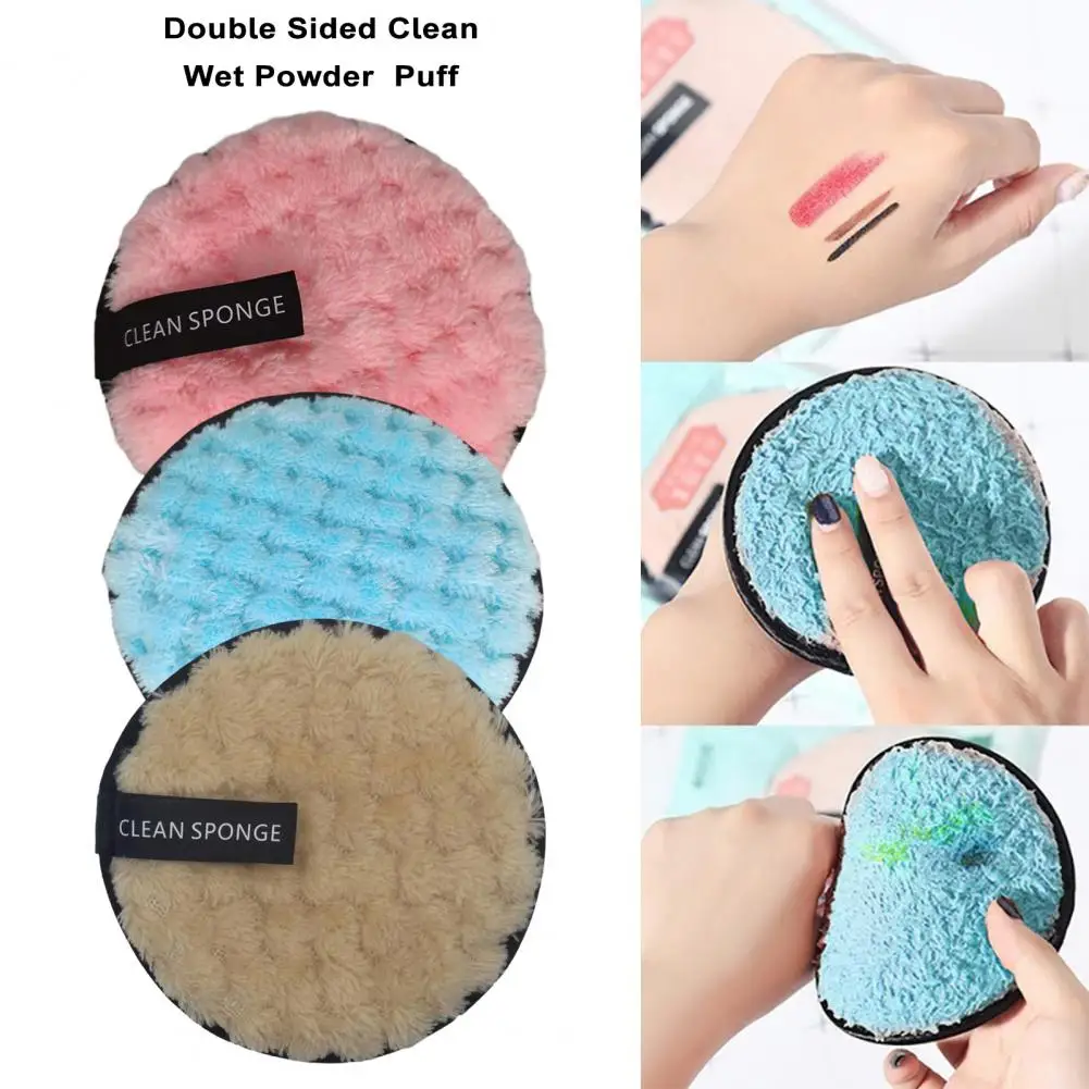 Double-sided Makeup Remover Pad Makeup Remover Puff Round Face Eyes Washable Face Cleansing Wipes Puff Makeup Remover Cloth