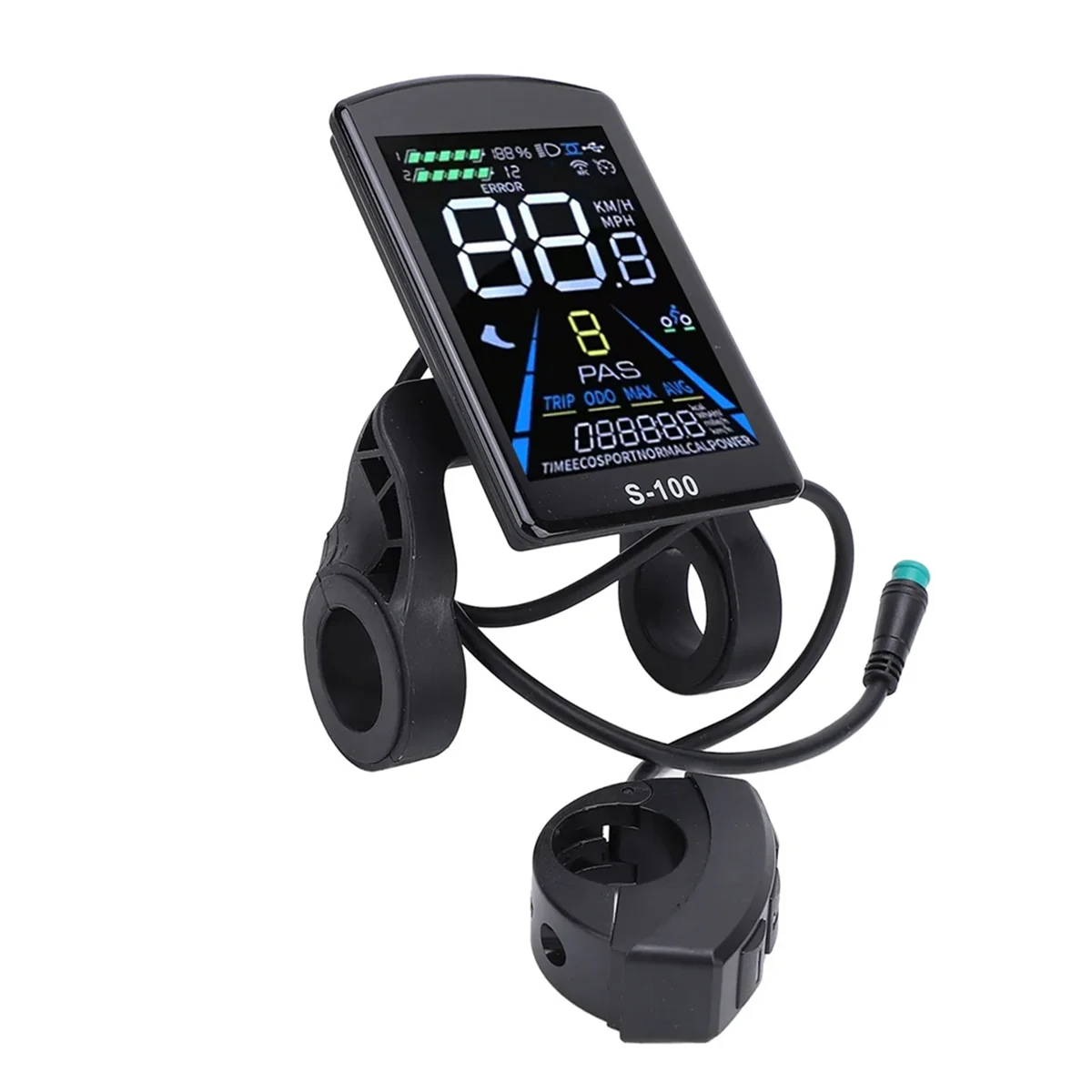 Electric Bike LCD Display 24V 36V 48V 60V 72V Universal 5 Pin Water Proof Connector S-100 Panel Screen