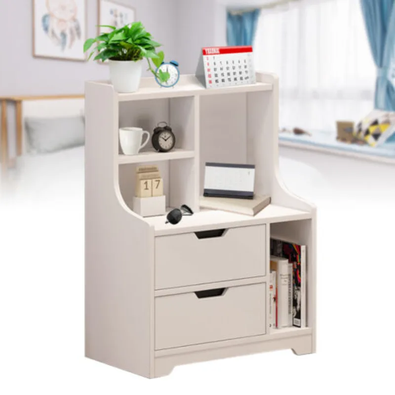 2-Drawer Bedroom Bedside Table Multifunctional Storage Cabinet Nightstand